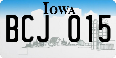 IA license plate BCJ015
