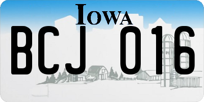 IA license plate BCJ016
