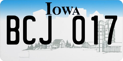 IA license plate BCJ017