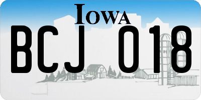 IA license plate BCJ018