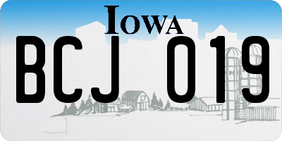IA license plate BCJ019