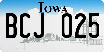 IA license plate BCJ025