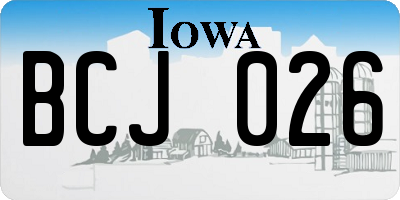 IA license plate BCJ026