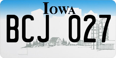 IA license plate BCJ027