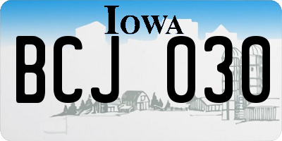 IA license plate BCJ030