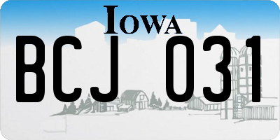 IA license plate BCJ031