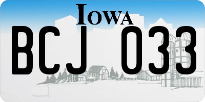IA license plate BCJ033