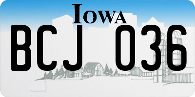 IA license plate BCJ036
