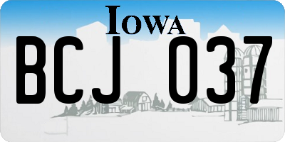 IA license plate BCJ037