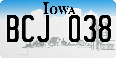IA license plate BCJ038