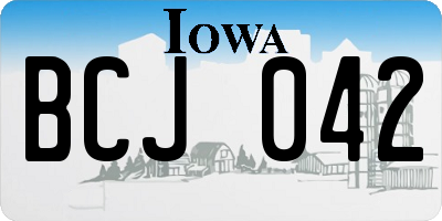 IA license plate BCJ042