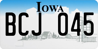 IA license plate BCJ045