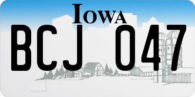 IA license plate BCJ047