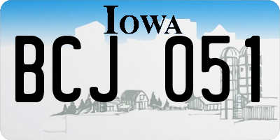 IA license plate BCJ051