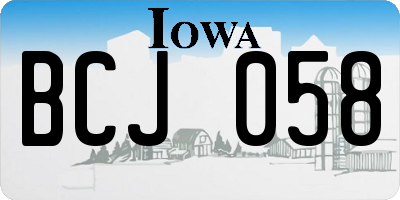 IA license plate BCJ058