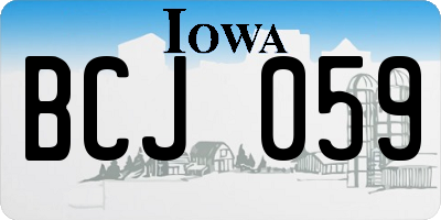 IA license plate BCJ059