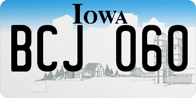 IA license plate BCJ060