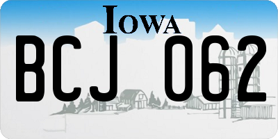 IA license plate BCJ062