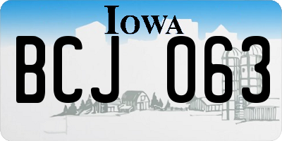 IA license plate BCJ063