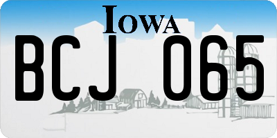 IA license plate BCJ065
