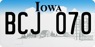 IA license plate BCJ070