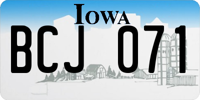 IA license plate BCJ071