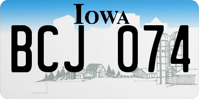 IA license plate BCJ074