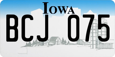 IA license plate BCJ075