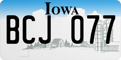 IA license plate BCJ077