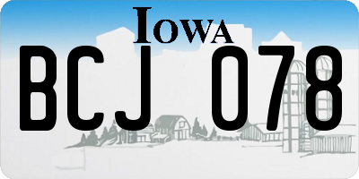 IA license plate BCJ078