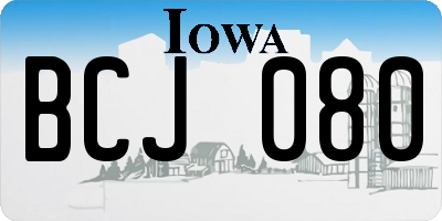 IA license plate BCJ080