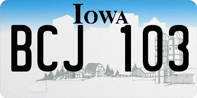 IA license plate BCJ103