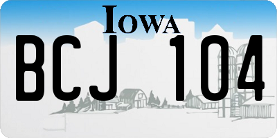 IA license plate BCJ104