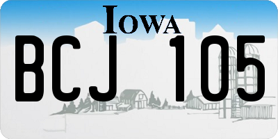 IA license plate BCJ105