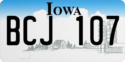 IA license plate BCJ107