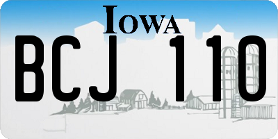 IA license plate BCJ110