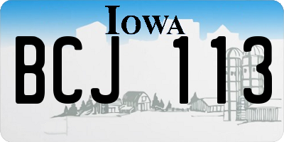 IA license plate BCJ113