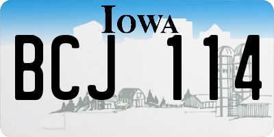 IA license plate BCJ114