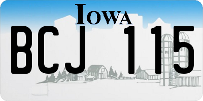 IA license plate BCJ115