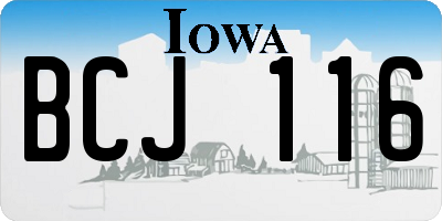 IA license plate BCJ116