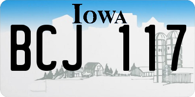 IA license plate BCJ117