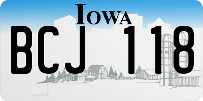 IA license plate BCJ118