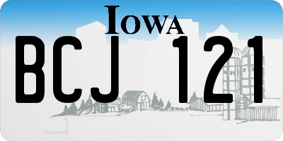 IA license plate BCJ121