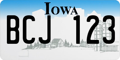 IA license plate BCJ123