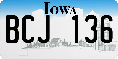 IA license plate BCJ136