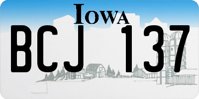 IA license plate BCJ137