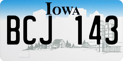 IA license plate BCJ143