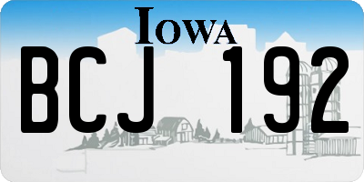IA license plate BCJ192