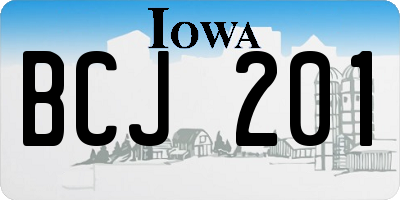 IA license plate BCJ201