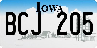 IA license plate BCJ205